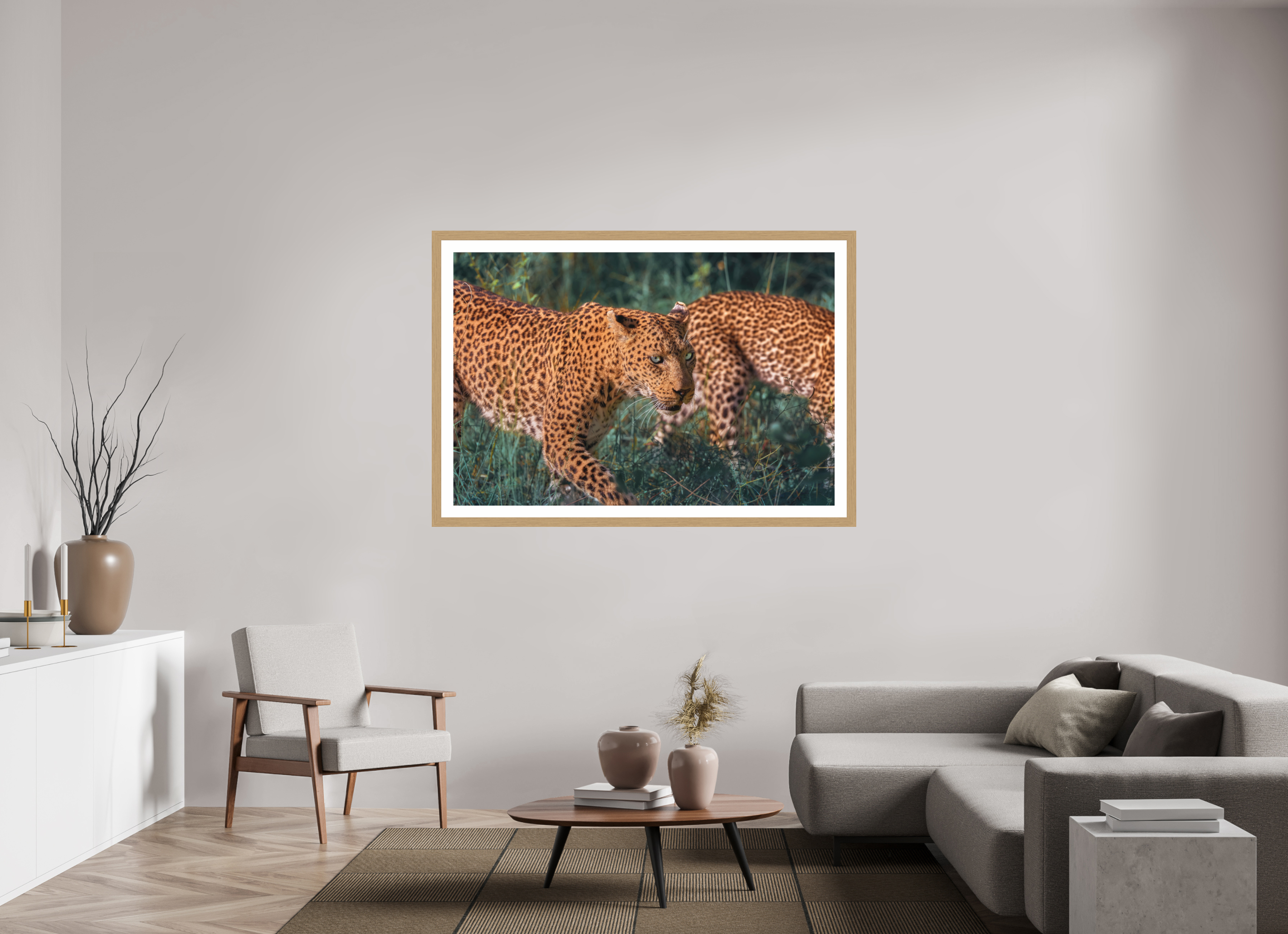 60 x 40″, Exhibition Oak Frame + Border UNTAMED OPULENCE