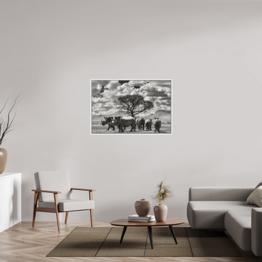 45 x 30″, L+XL White Floater Frame Perfectly Still