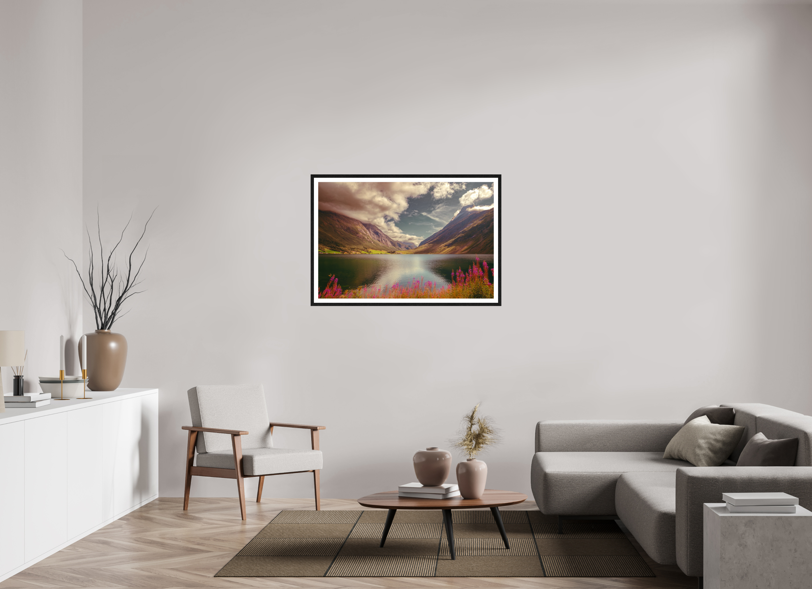 45 x 30″, L+XL Black Frame + Border A PERFECTLY ORDINARY PLACE