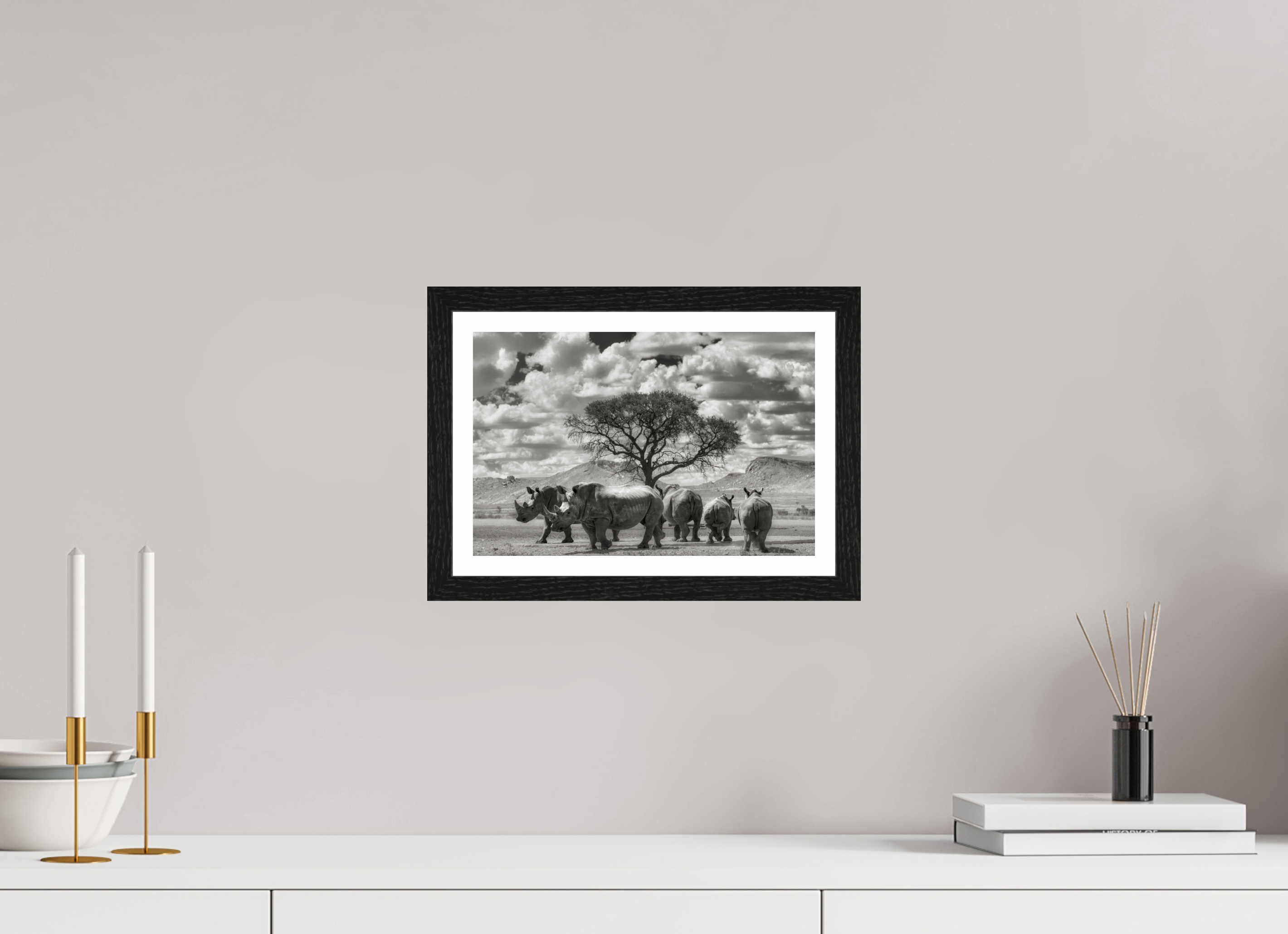 12 x 8″, S+M Black Frame + border PERFECTLY STILL