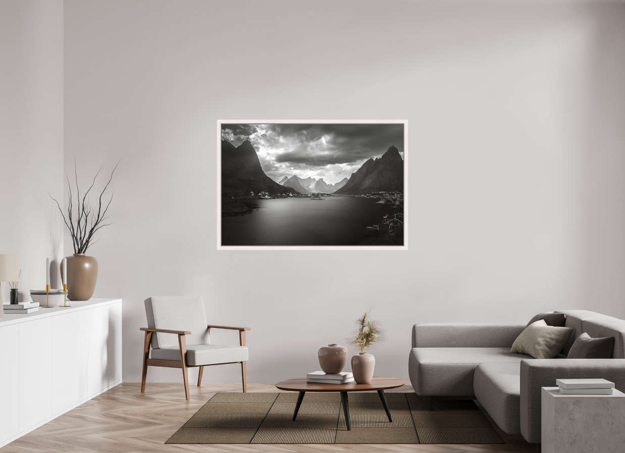 60 x 40″, Exhibition Maple White Floater Frame A REASONABLE PLACE TO SETTLE