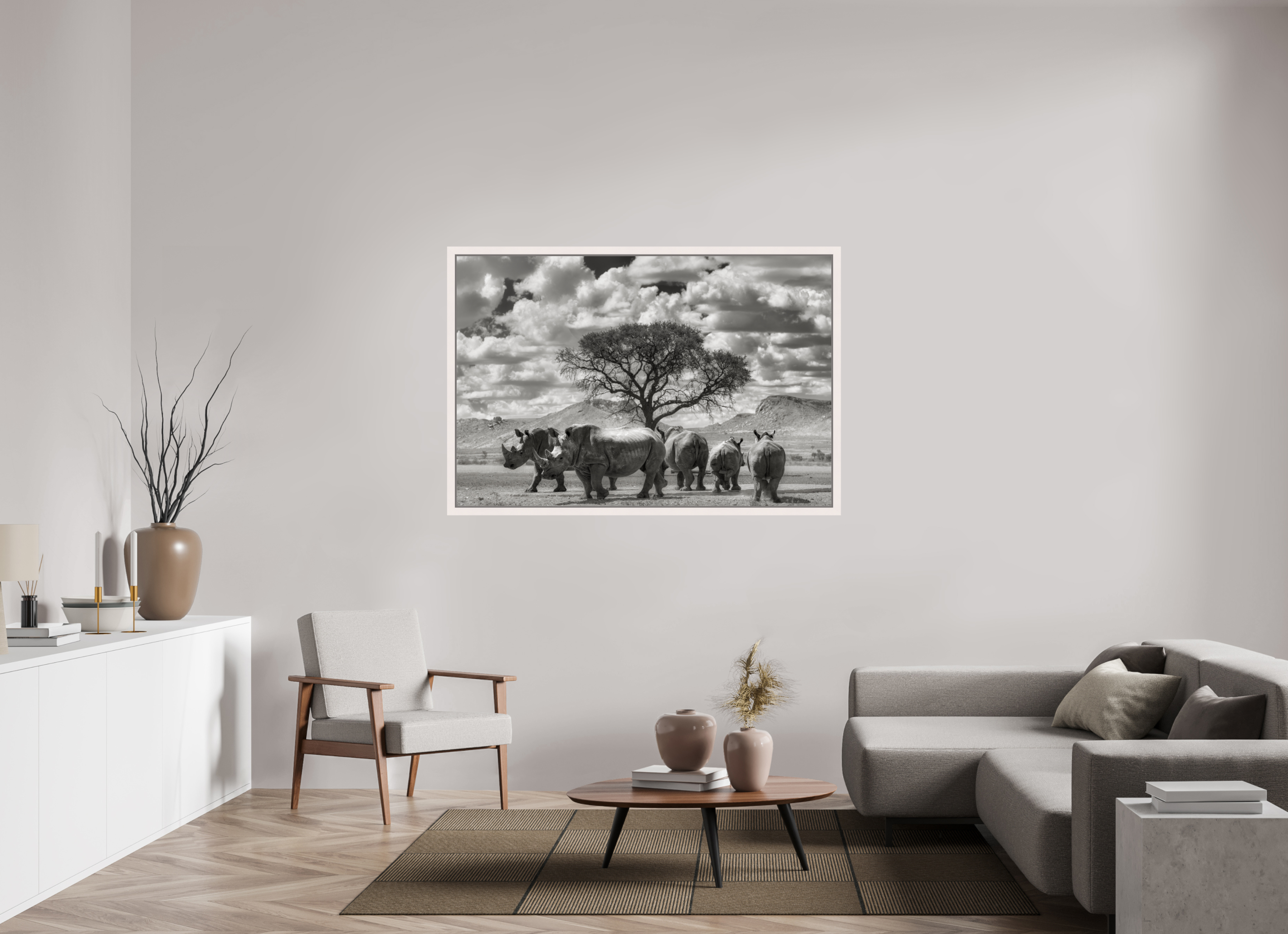 60 x 40″, Exhibition Maple White Floater Frame PERFECTLY STILL