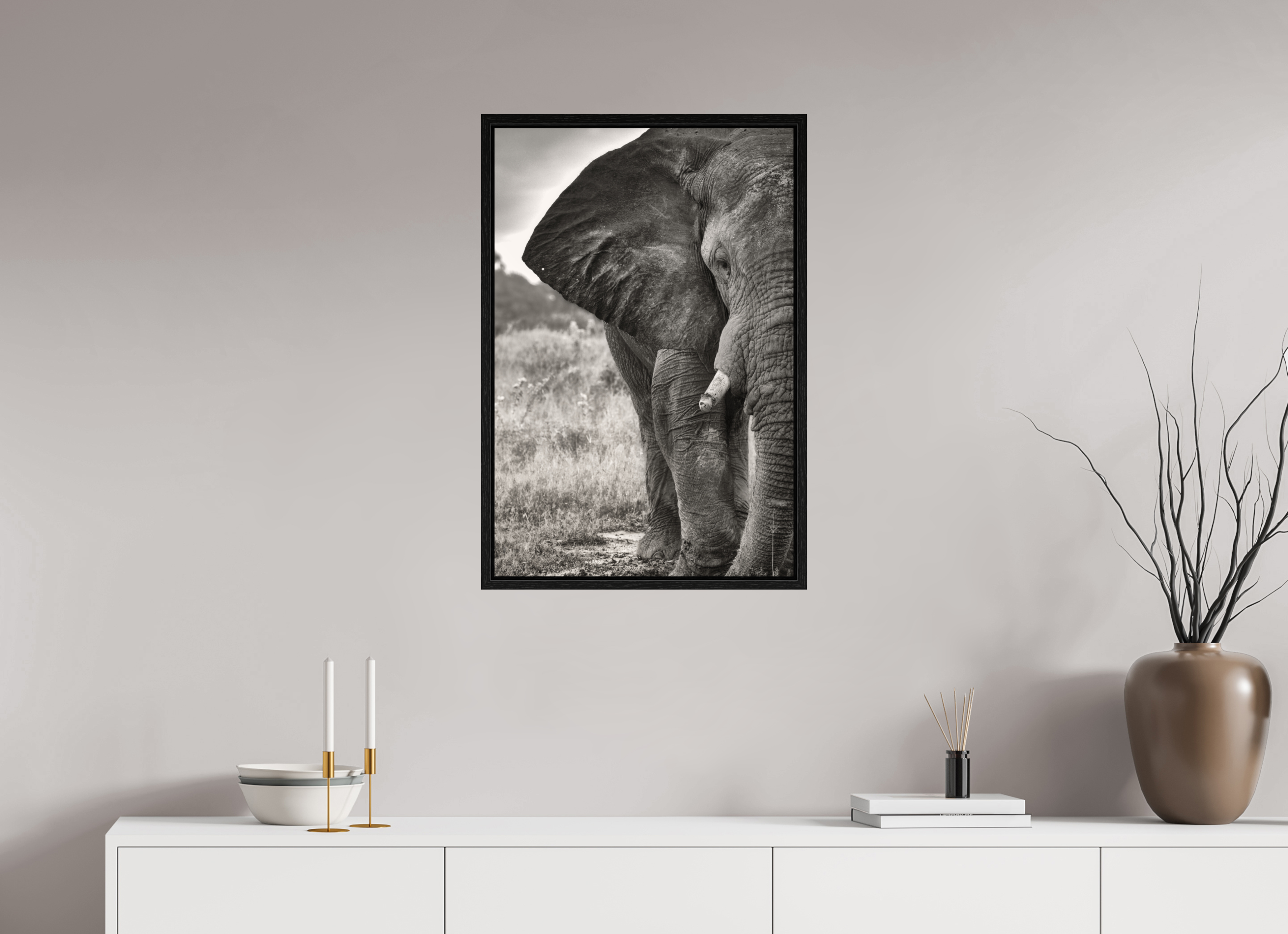 20 x 30″, L+XL Black Floater Frame BURDEN OF A TITAN