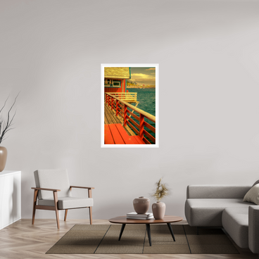 30 x 45″, L+XL White Frame + Border GONE FISHING