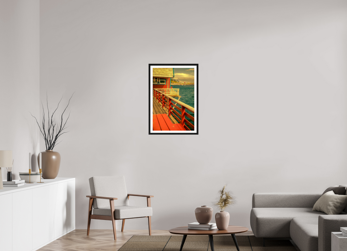 20 x 30″, L+XL Black Frame + Border GONE FISHING