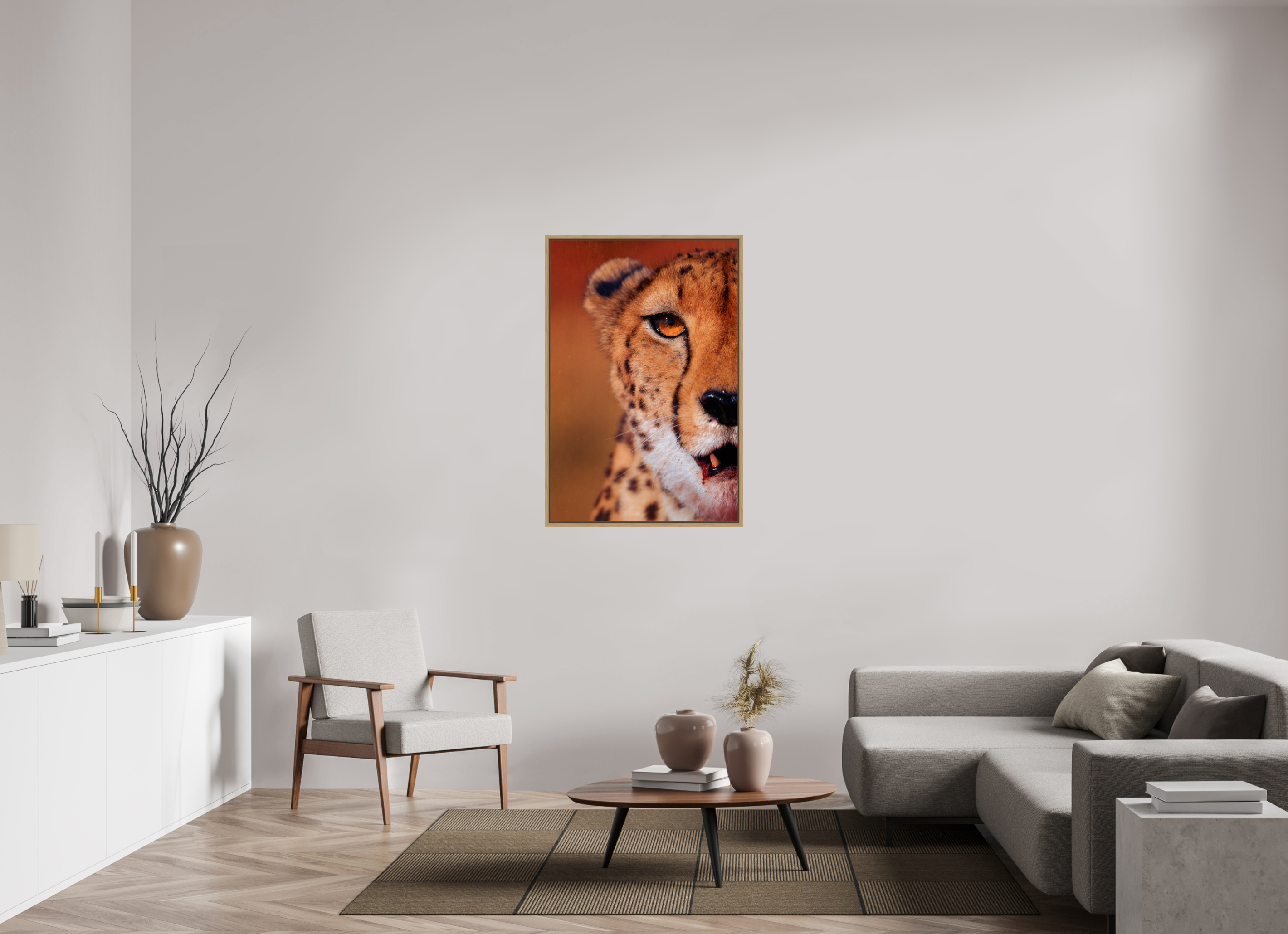 30 x 45″, L+XL Oak Floater Frame As It Is