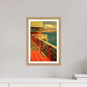 10 x 15″, S+M Oak Frame + Border GONE FISHING