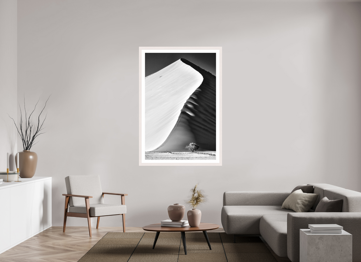 40 x 60″, Exhibition White Maple Frame + Border THE EDGE