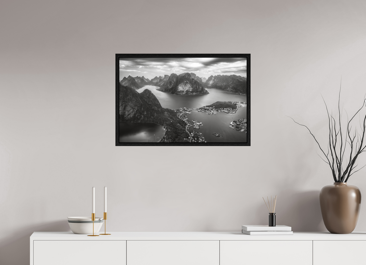 30 x 20″, L+XL Black Floater Frame THE LONG WAY DOWN