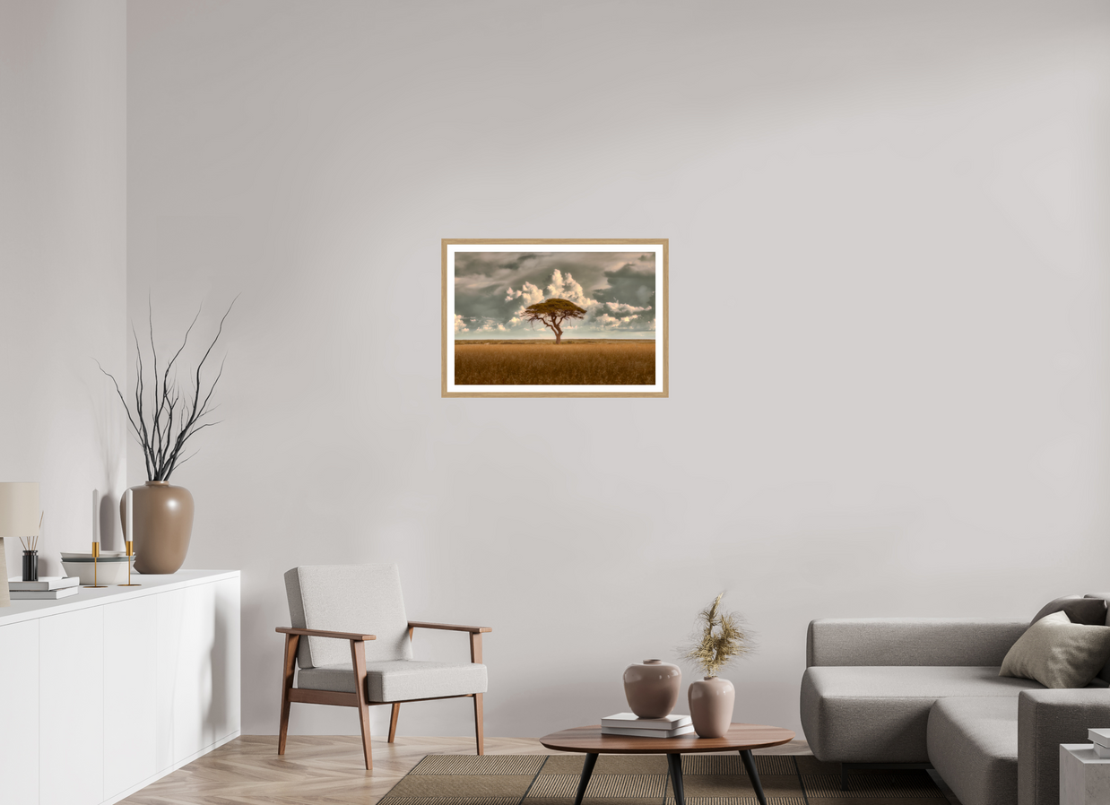 30 x 20″, L+XL Oak Frame + Border STRUCTURED CHAOS