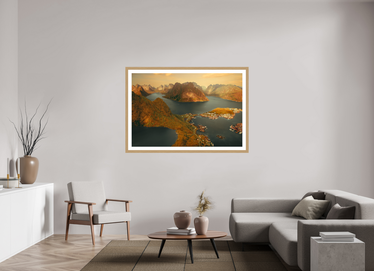60 x 40″, Exhibition Oak Frame + Border VIEW FROM THE GODS