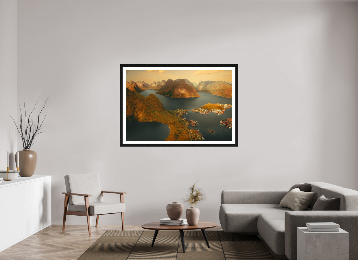 60 x 40″, Exhibition Black Frame + Border VIEW FROM THE GODS
