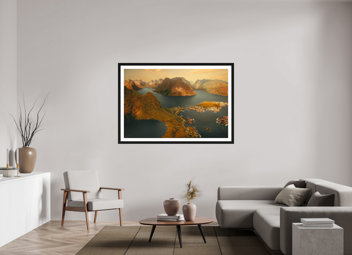 60 x 40″, Exhibition Black Frame + Border VIEW FROM THE GODS