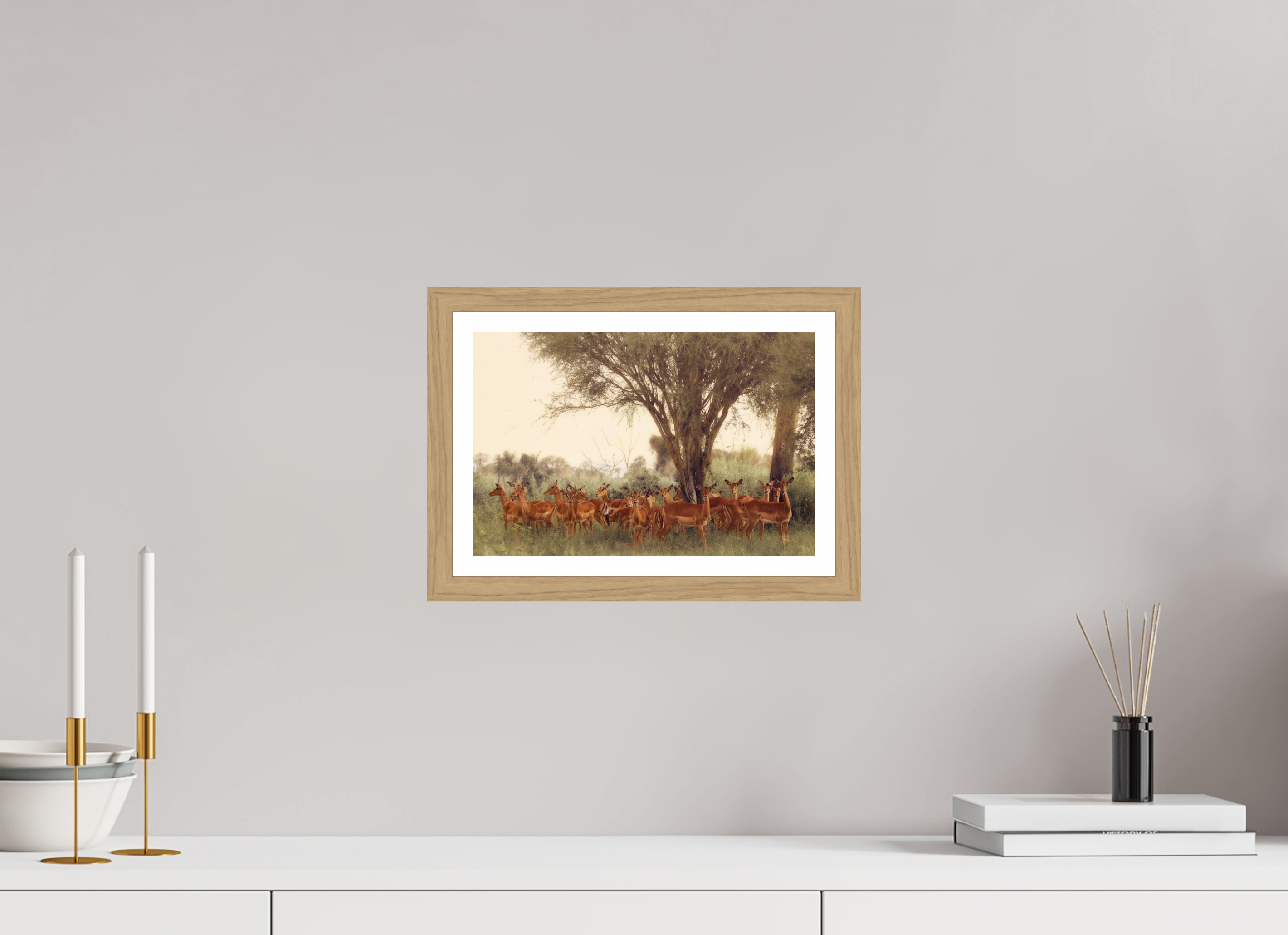 12 x 8″, S+M Oak Frame + Border THE FIELD FEELS