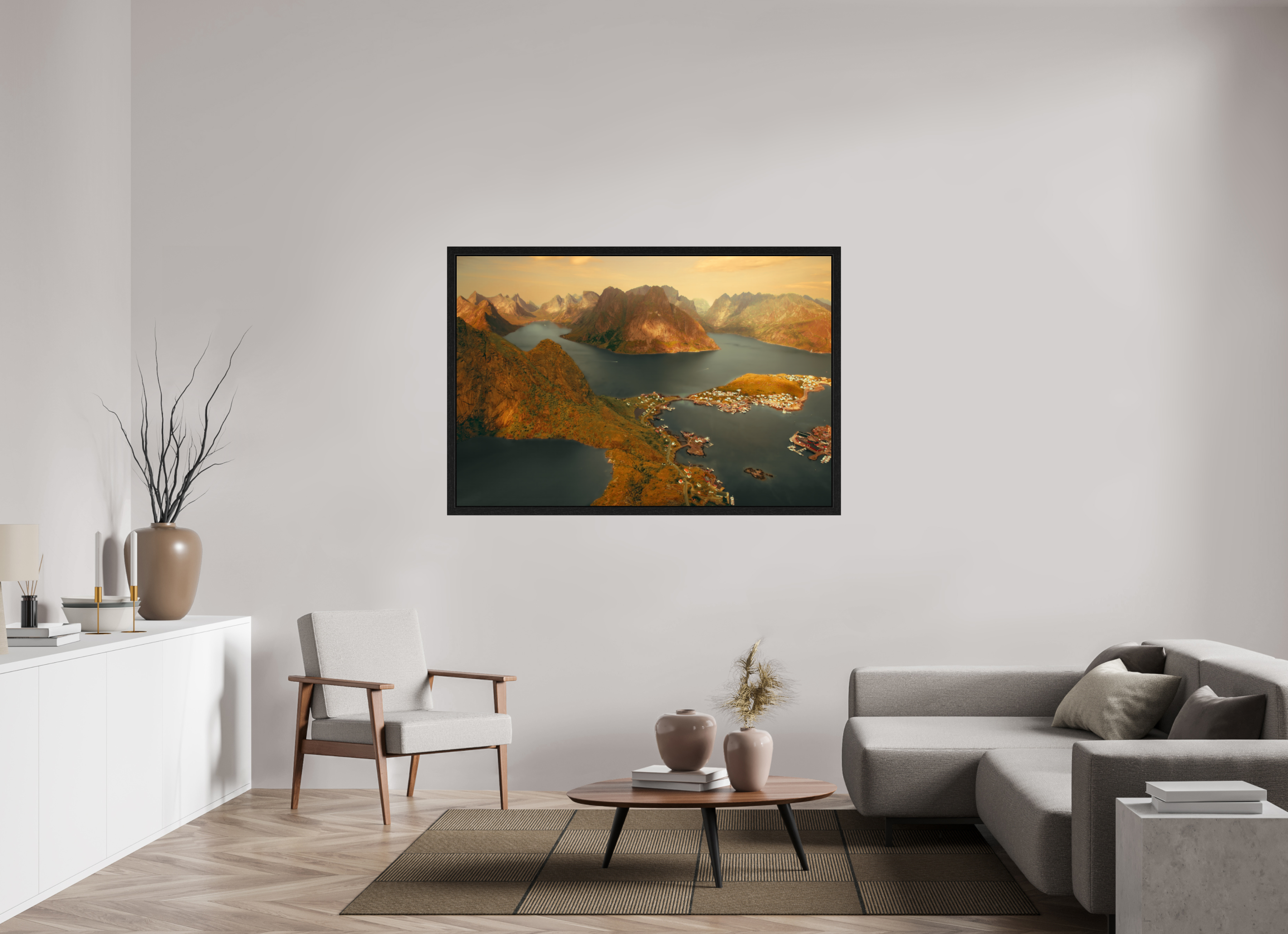 60 x 40″, Exhibition Black Floater Frame VIEW FROM THE GODS