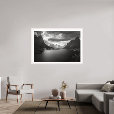 60 x 40″, Exhibition White Maple Frame + Border A REASONABLE PLACE TO SETTLE