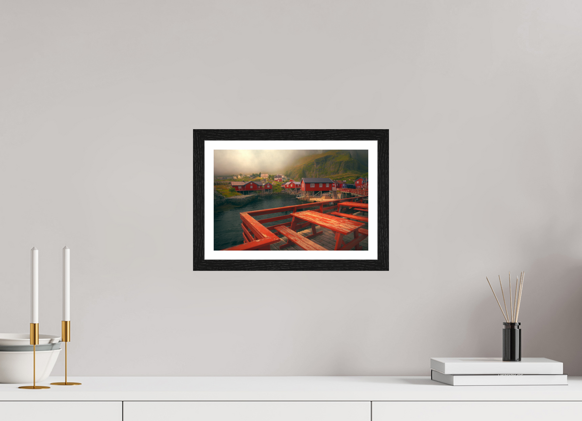 12 x 8″, S+M Black Frame + border TABLE FOR TWO