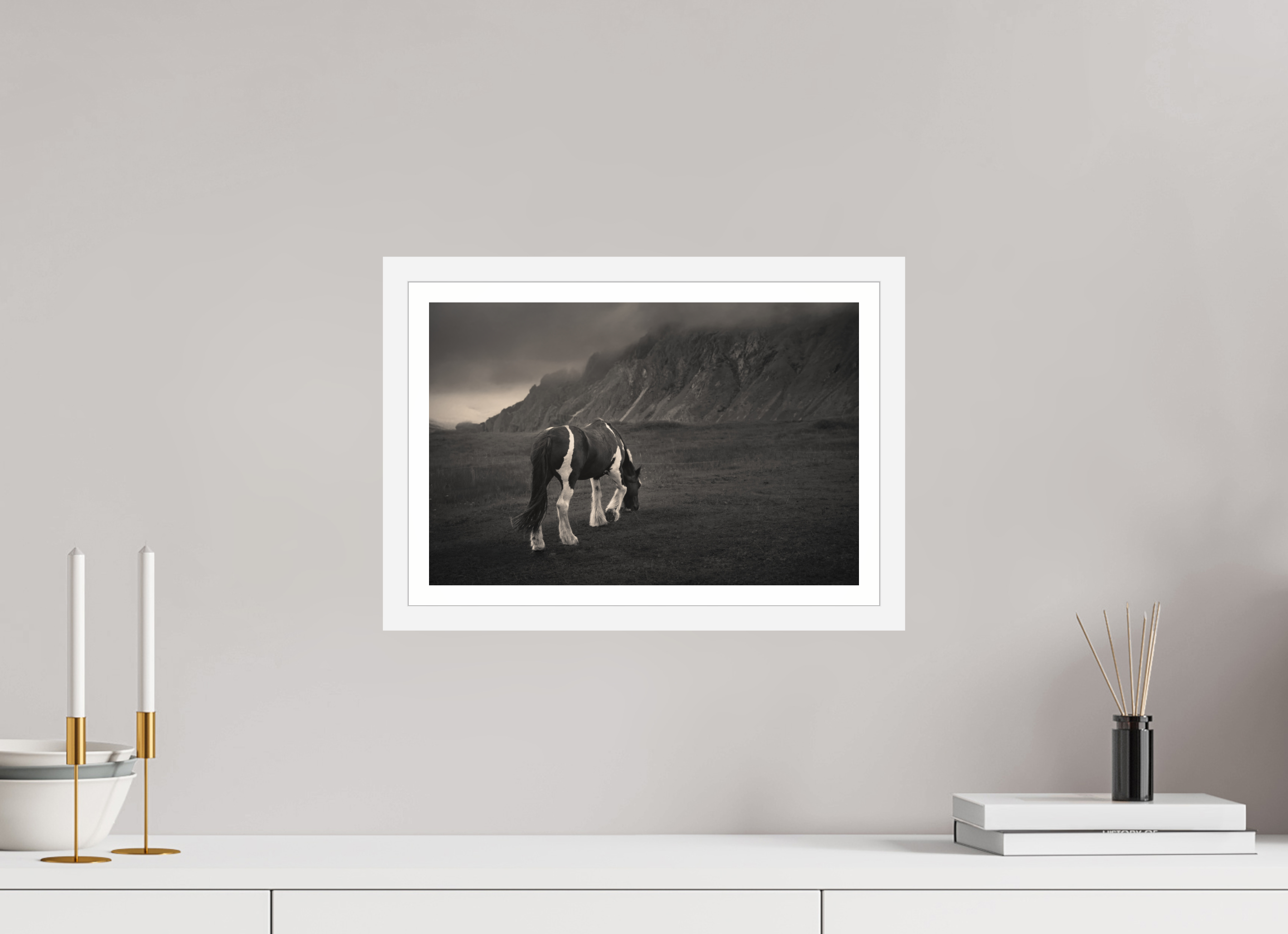 15 x 10″, S+M White Frame + Border Unbothered