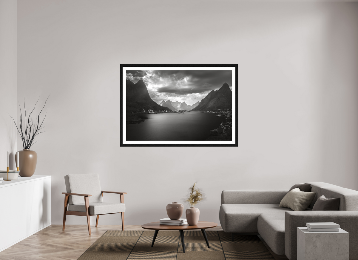 60 x 40″, Exhibition Black Frame + Border A REASONABLE PLACE TO SETTLE