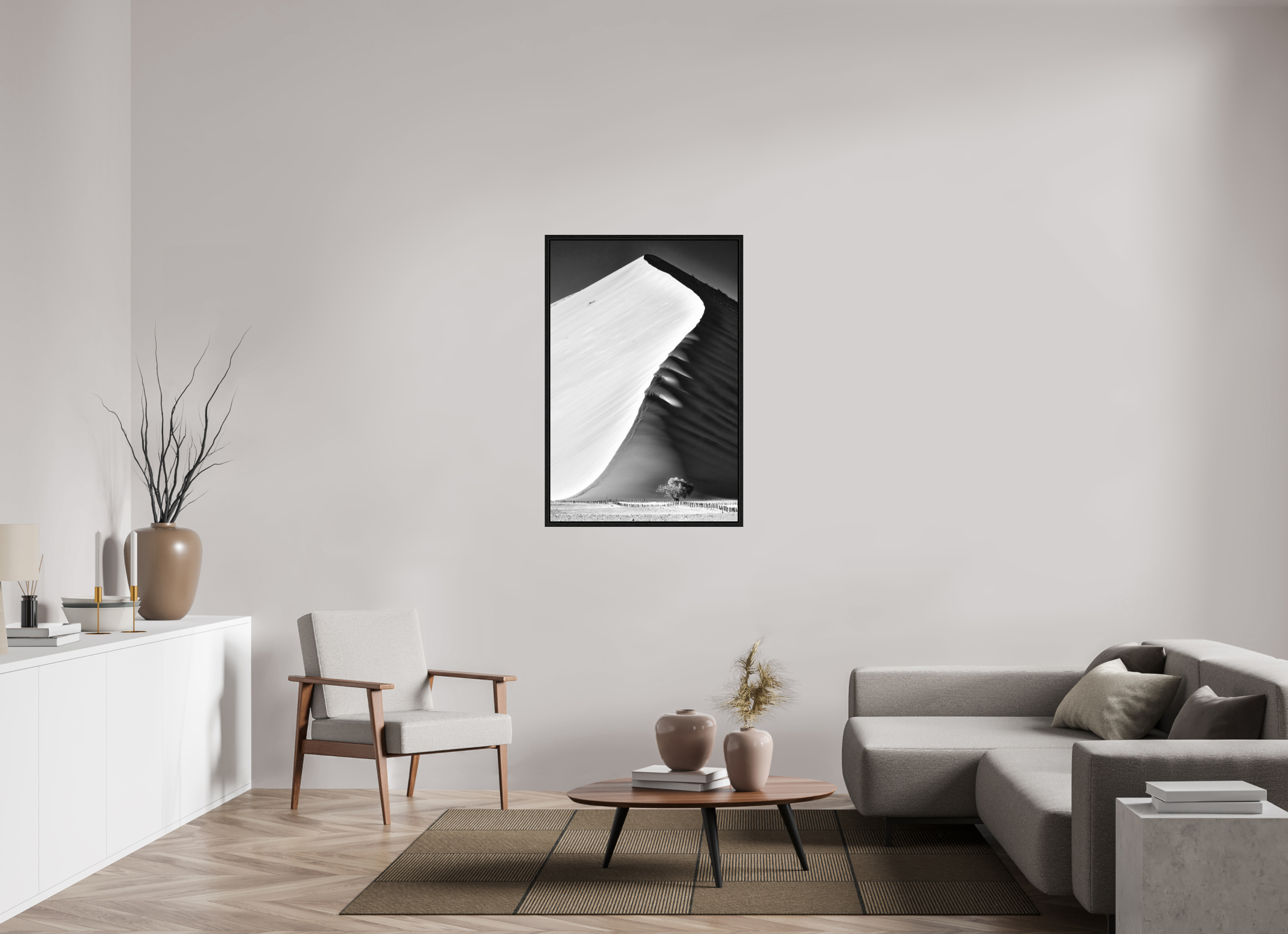 30 x 45″, Med + Lrg Black Floater Frame The Edge