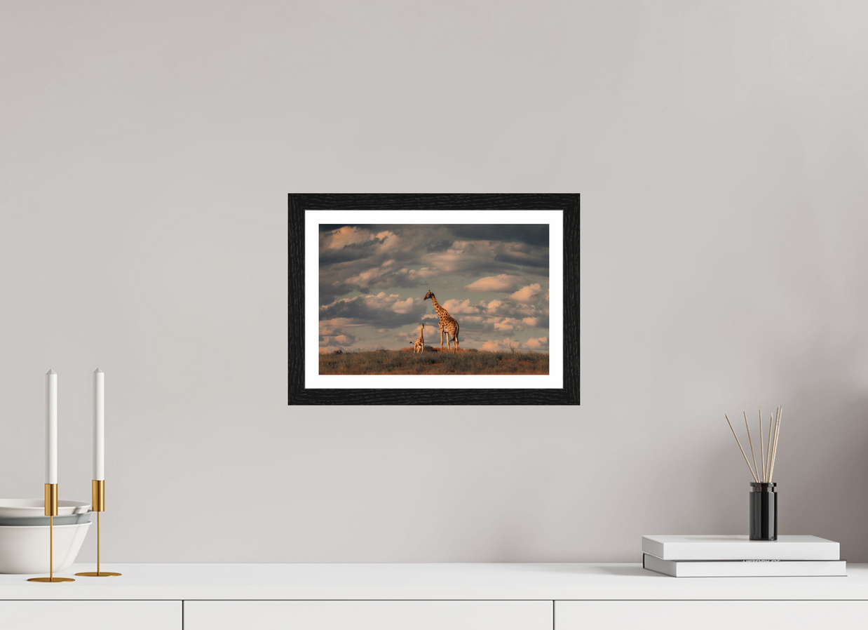 12 x 8″, S+M Black Frame + border LINEAGE