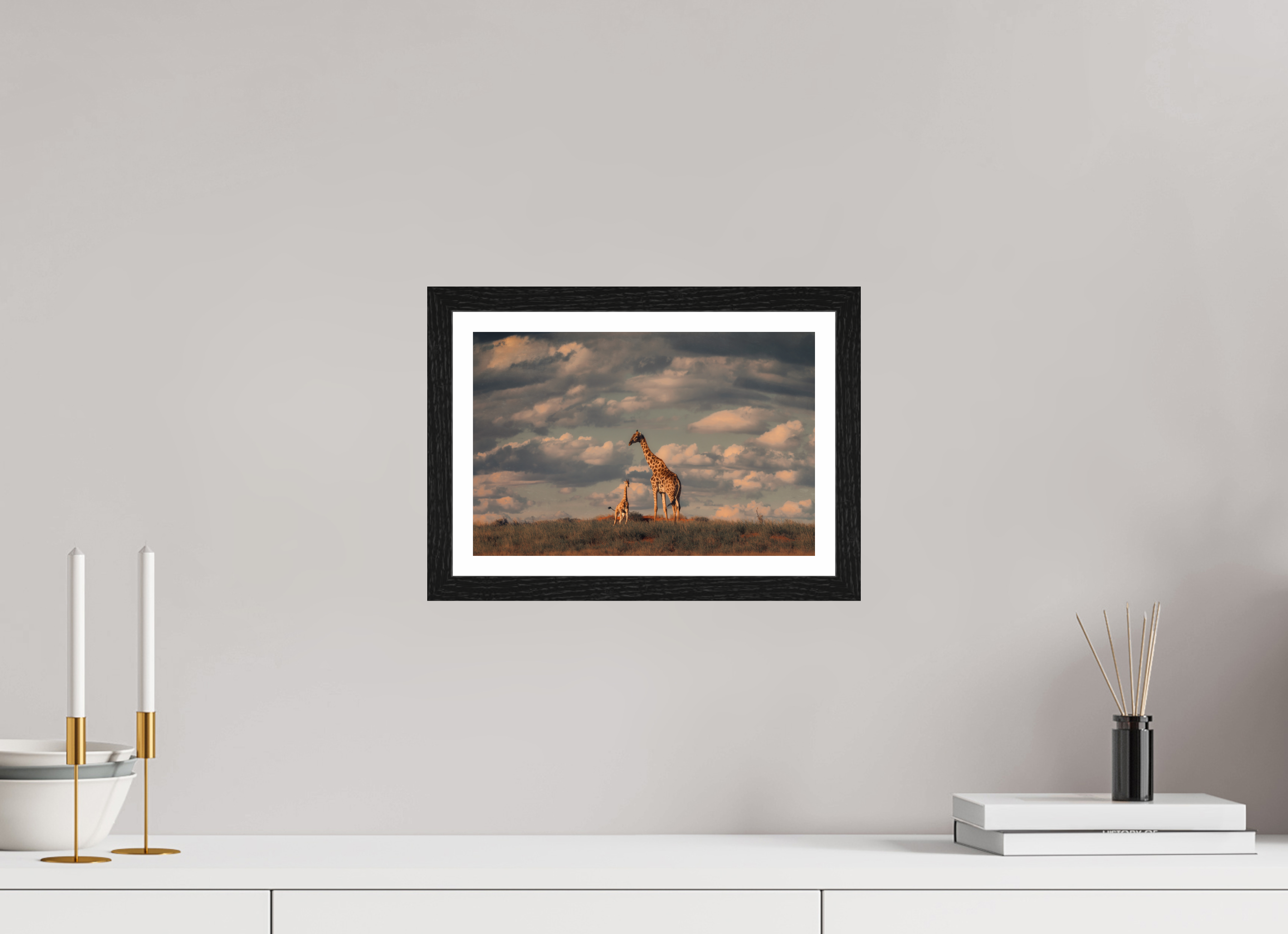 12 x 8″, S+M Black Frame + border LINEAGE