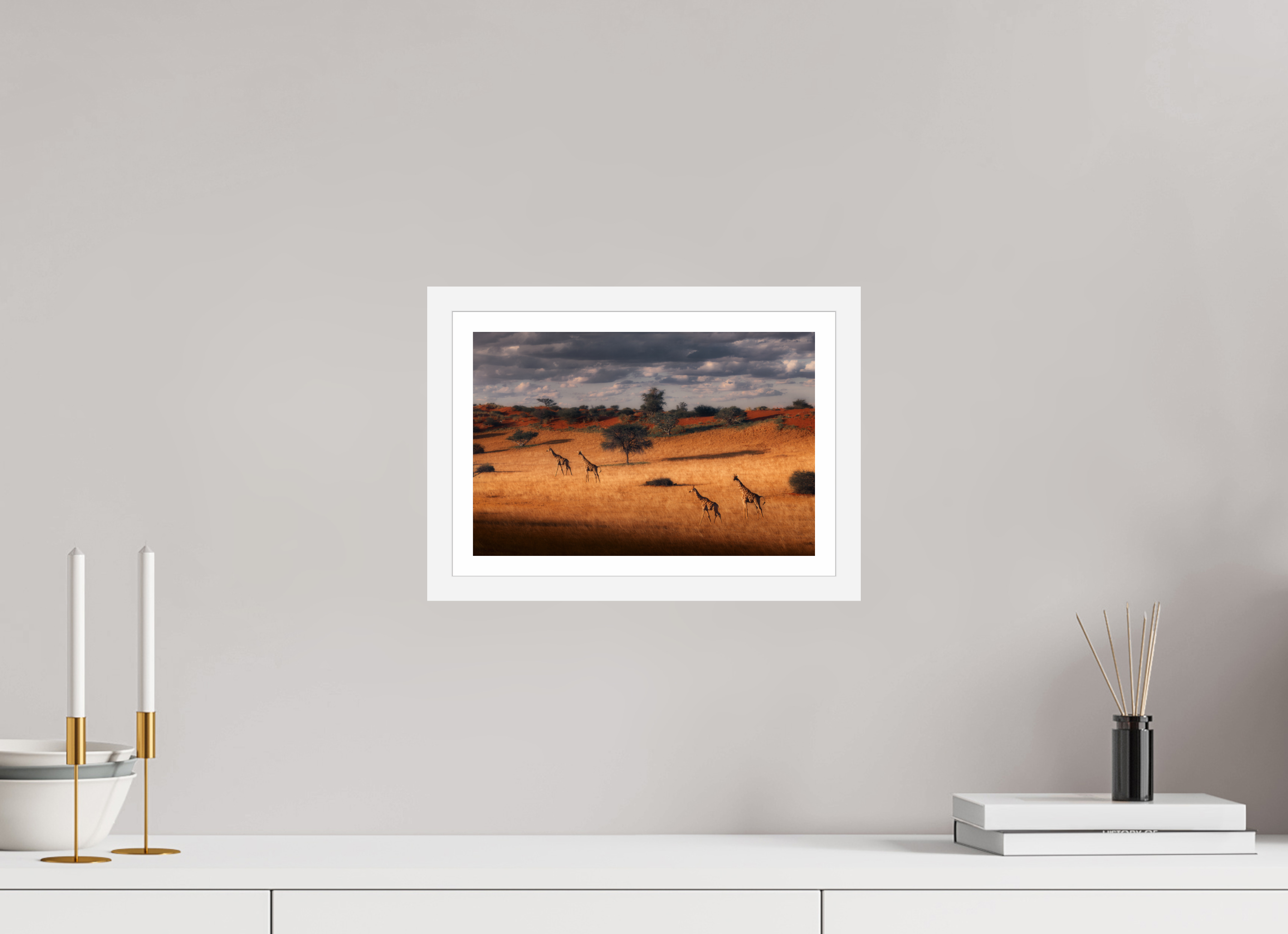 12 x 8″, S+M White Frame + Border SYMPHONY OF SILENCE