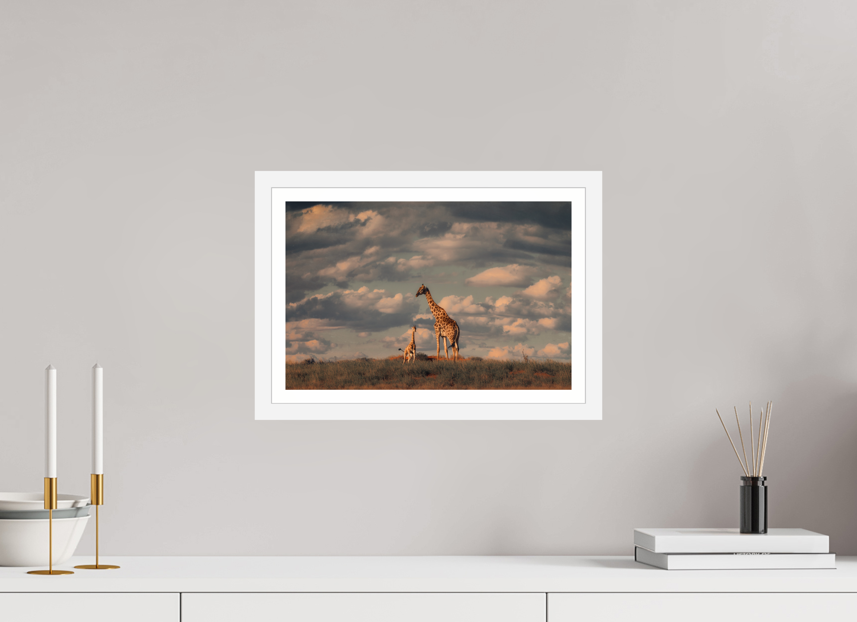 15 x 10″, S+M White Frame + Border LINEAGE