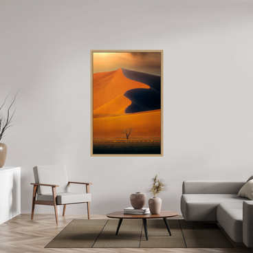 40 x 60″, Exhibition Oak Floater Frame NO PROMISE OF DIRECTION