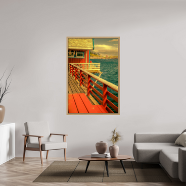 40 x 60″, Exhibition Oak Floater Frame GONE FISHING