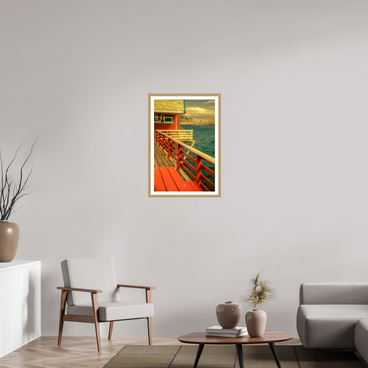 20 x 30″, L+XL Oak Frame + Border GONE FISHING